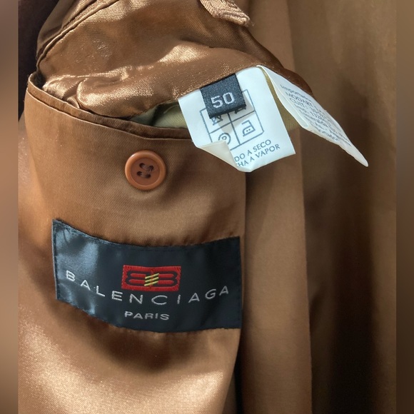 BALENCIAGA Terracotta Cashmere & Wool Long Coat Size 50 FR | US X-Large - Picture 6 of 11